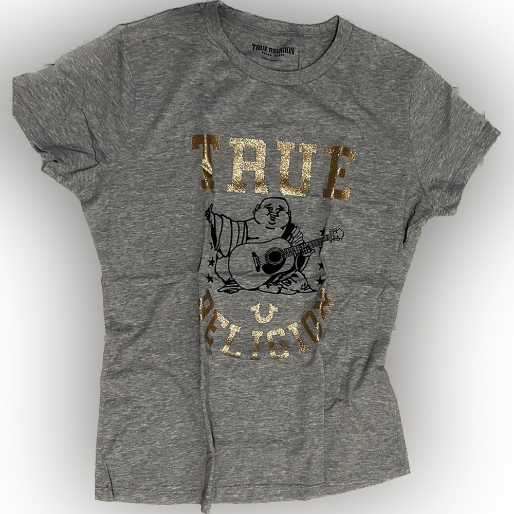 True Religion Buddha playing guitar t-shirt. Size XL.